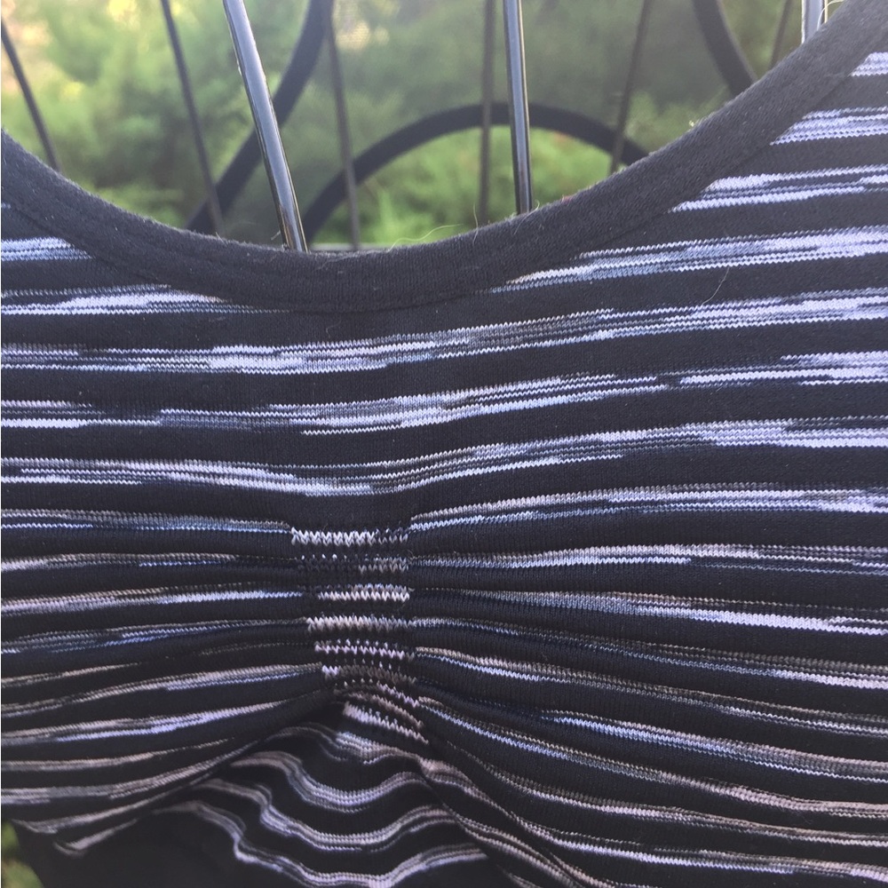 Solo Sports Black and White Racerback Sports Bra with Scoop Neckline - Picture 2 of 11